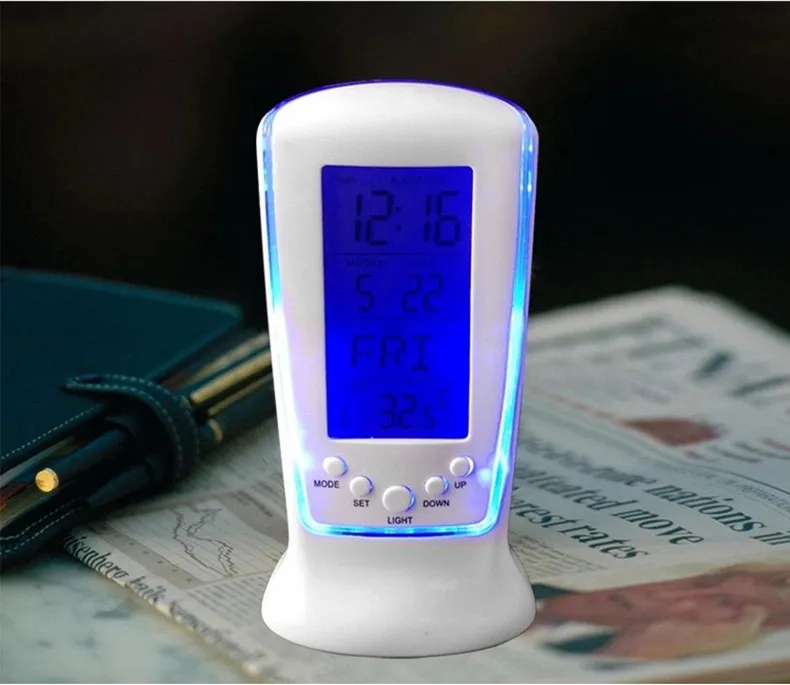 Electronic Smart music Alarm Clock Desktop backlight Snooze Digital Alarm Clock