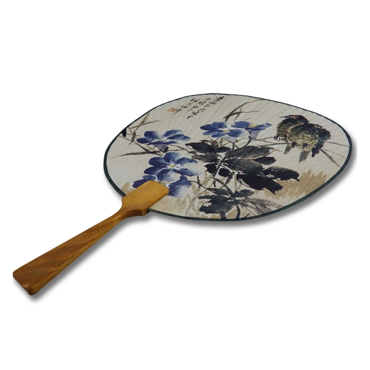 Professional manufacturer Supreme Quality  wooden handle Recycled paper round fan