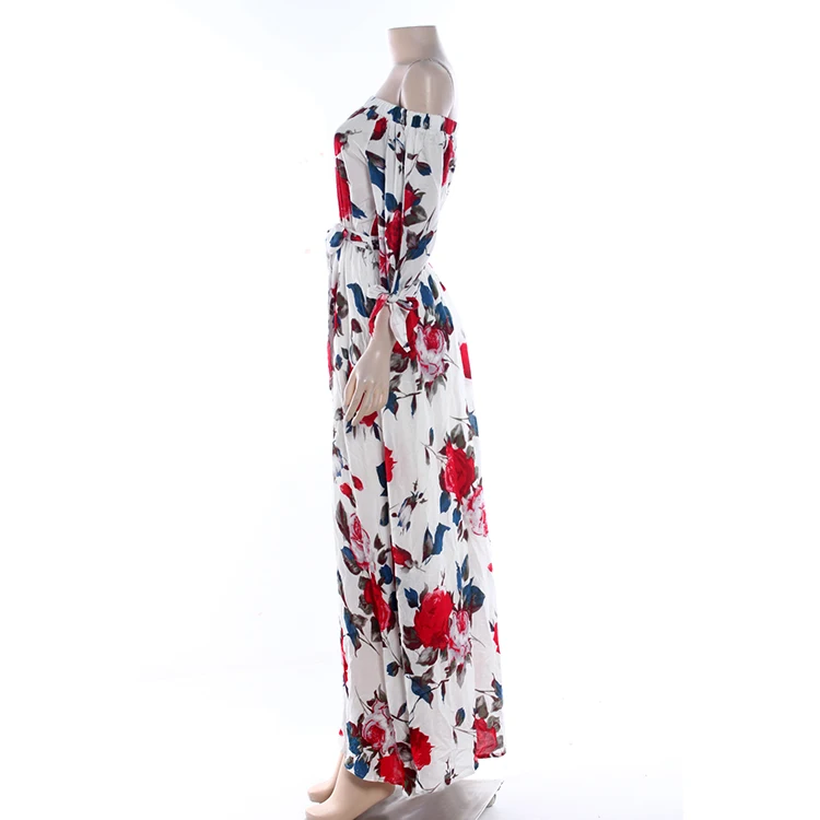 aliexpress women floral maxi chiffon dress made in China