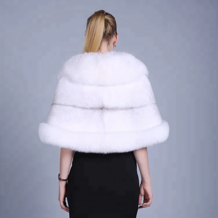 2018 Новый Дизайн норки мех накидка шаль пальто