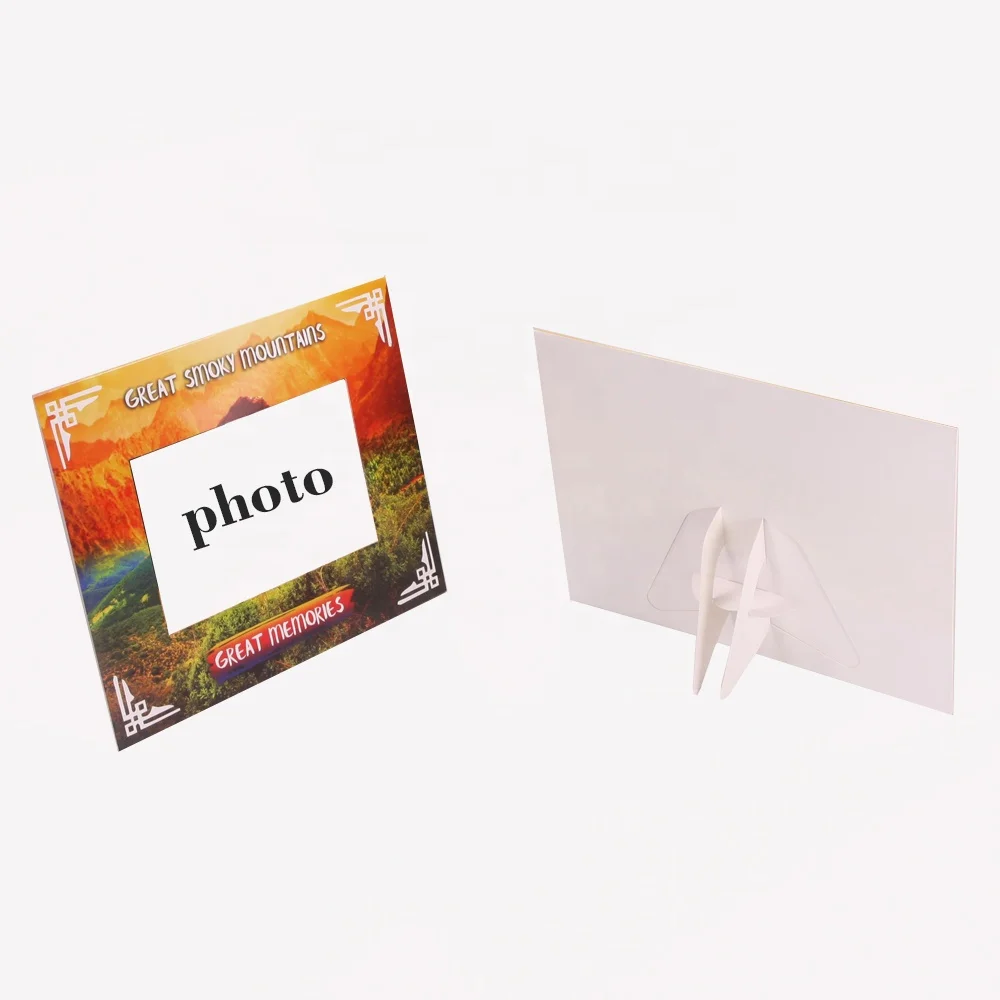 CUSTOM PRINTING SOUVENIR PAPER PHOTO FRAME WITH STAND