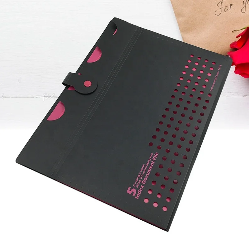 Папка-органайзер для документов с надписью A4, Черная