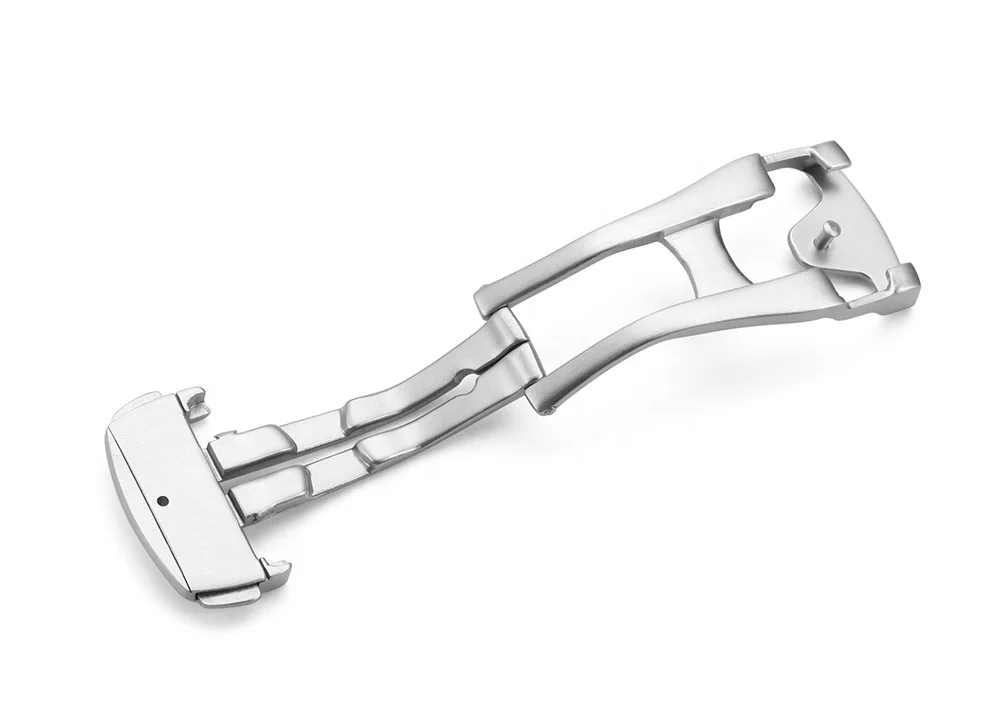 
18mm 20mm Silver 316L Stainless Steel Brushed Deployment Watch Buckle Folding Clasp For Omega Watch Strap Band Buckle 