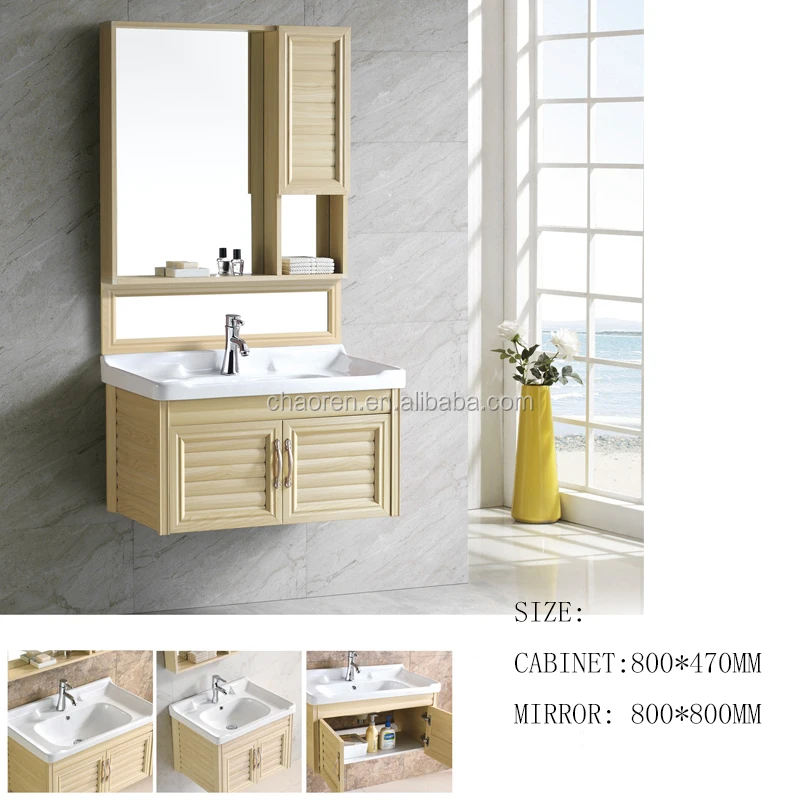 bathroom  bath ware rest toom Classic Bathroom Furniture Sink Cabinet Wall Hung Solid Wood