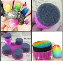 Rainbow star gradientes esponja selo prego Unha Polonês tinta pinta um selo esponja atacado