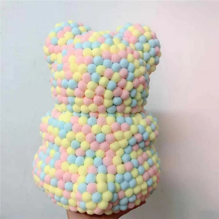 Best Selling Plastic Rose Bear Artificial Teddy Bear Flower Rose 40cm And 25cm  For Pompon bear