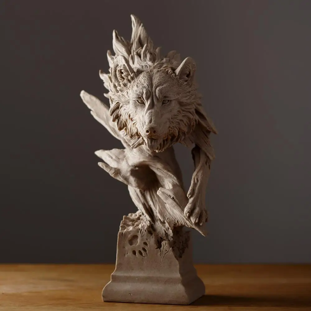 
Sandstone American Creative Home Jewelry Decoration Tiger Head Sculpture Office Decoration 