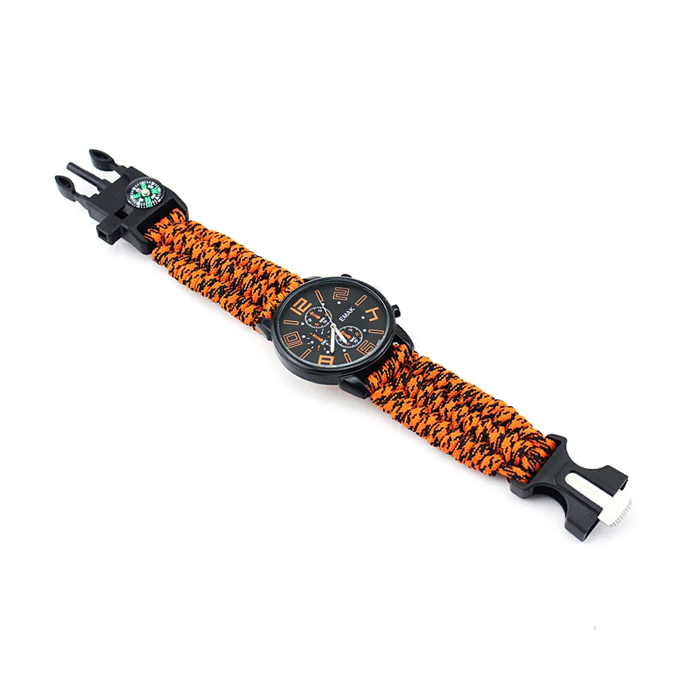 2023 Newly Wholesale Portable Survival Camping Hiking Outdoor Tool High Quality Mini Carabiner Keychain Multifunction Watch