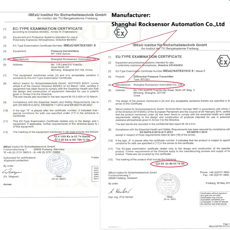 High accuracy explosion proof certificates pressure transmitter with Hart for 2inch pipe