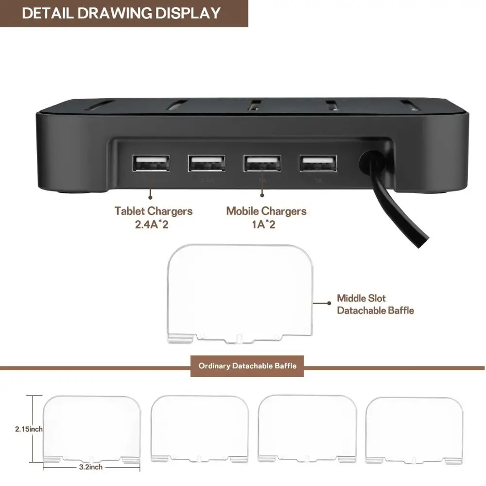 4-Port USB hub Charging Dock Station Charger Stand organizer -Tablet/iPAD/Phone