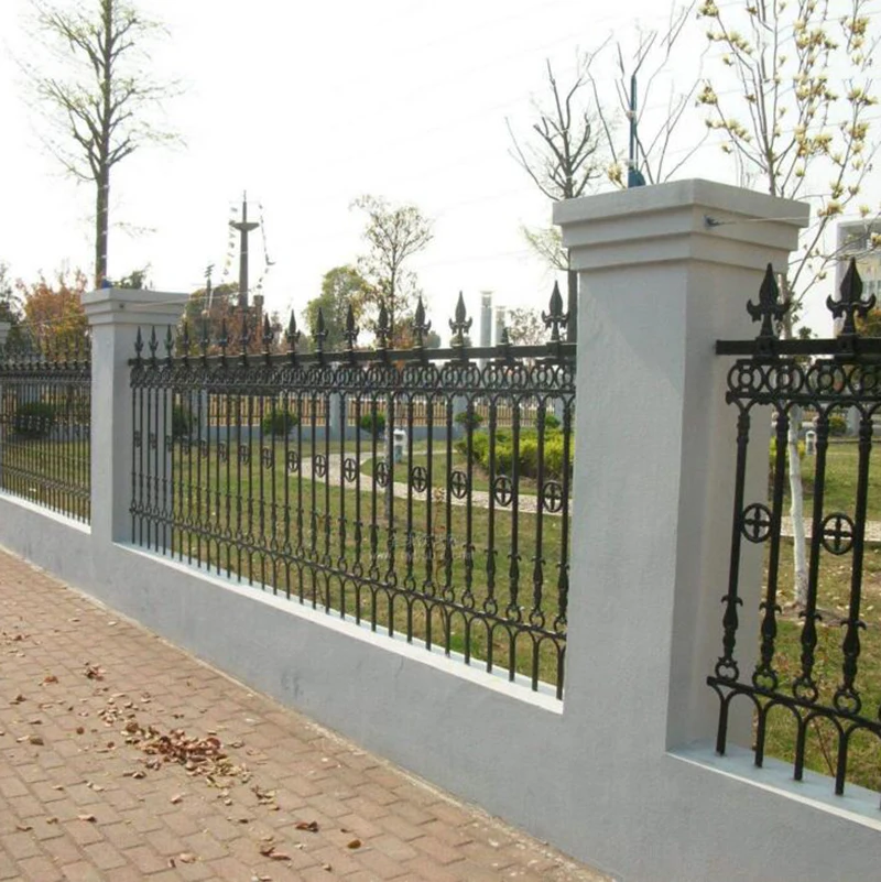 modern residential wrought iron fence design