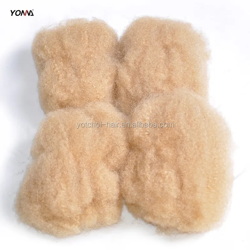 Yotchoi 4Pcs/Lot Tight Afro kinky bulk 100% human hair for dreadlocks, Twist braids honey blonde 613# mongolian afro kinky curl