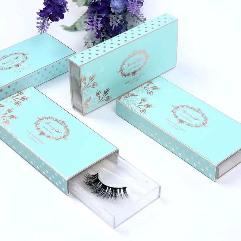 
Cheap 3 pack plastic private label human hair false eyelashes packaging label trays 