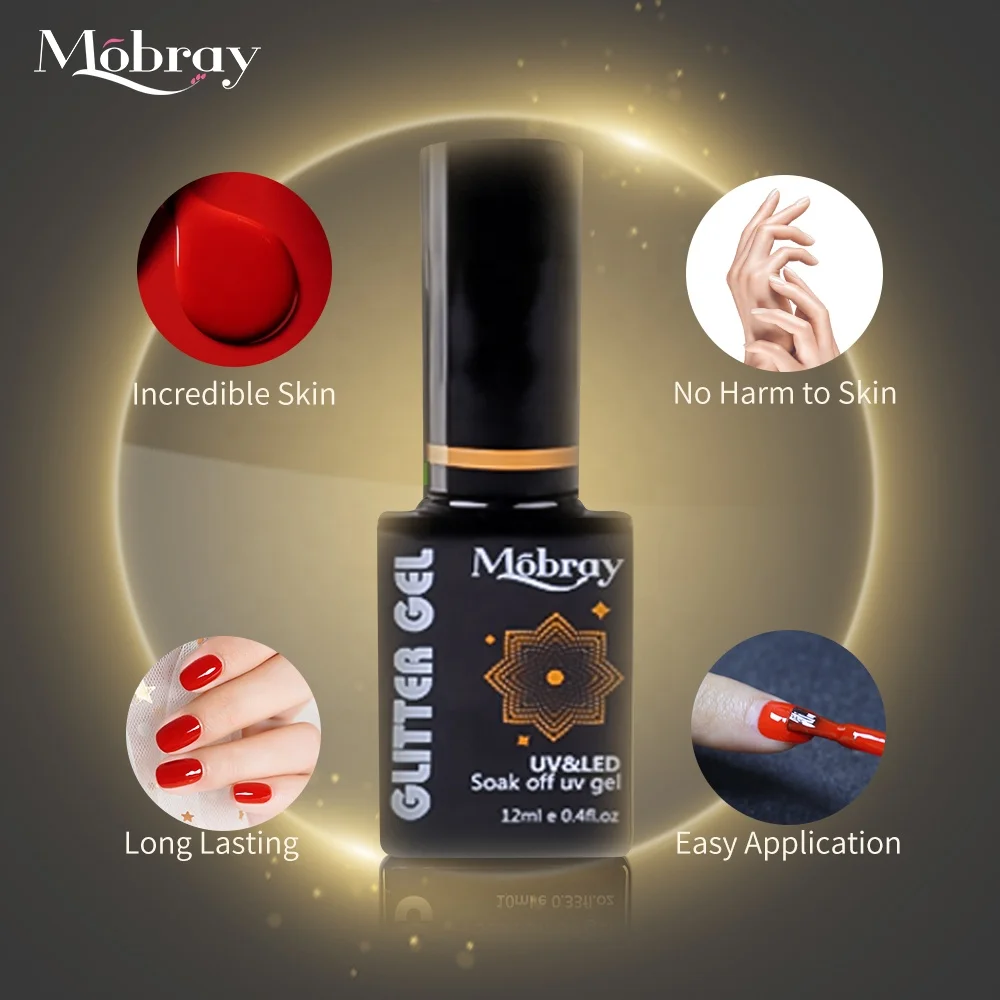 Mobray Soak Off gel nail Polish set Nail Art Gift Box UV LED Nail Varnish Set