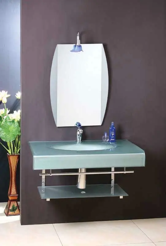 ENTOP Basin Set Colored Tempered Glass Stainless Steel Frame with 10-12 Mm Eco-friendly Graphic Design Modern Marble Single Hole