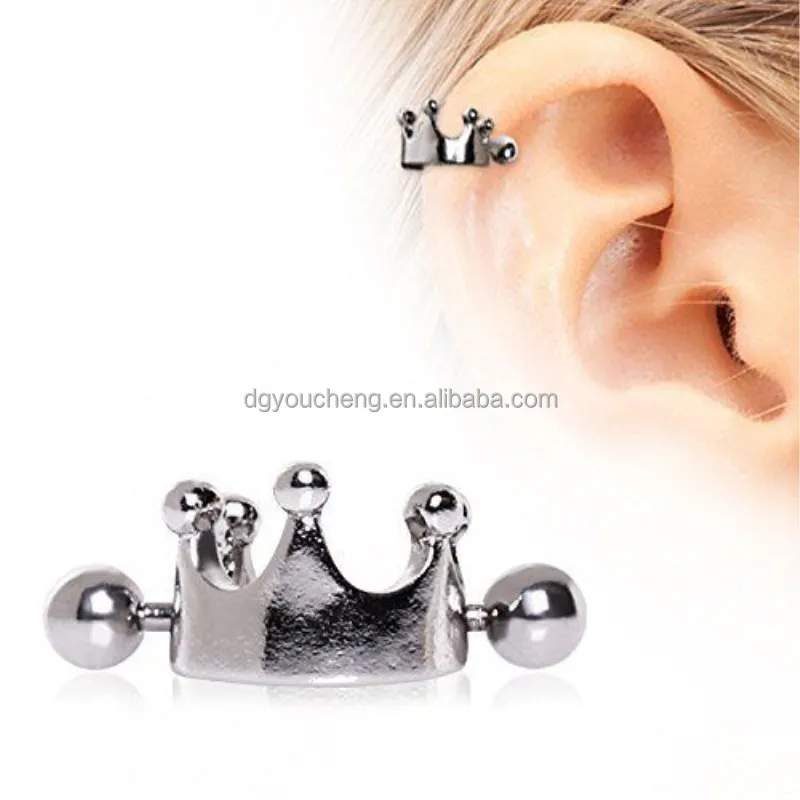 
Crown Tragus Stud Earring Piercing Jewelry 