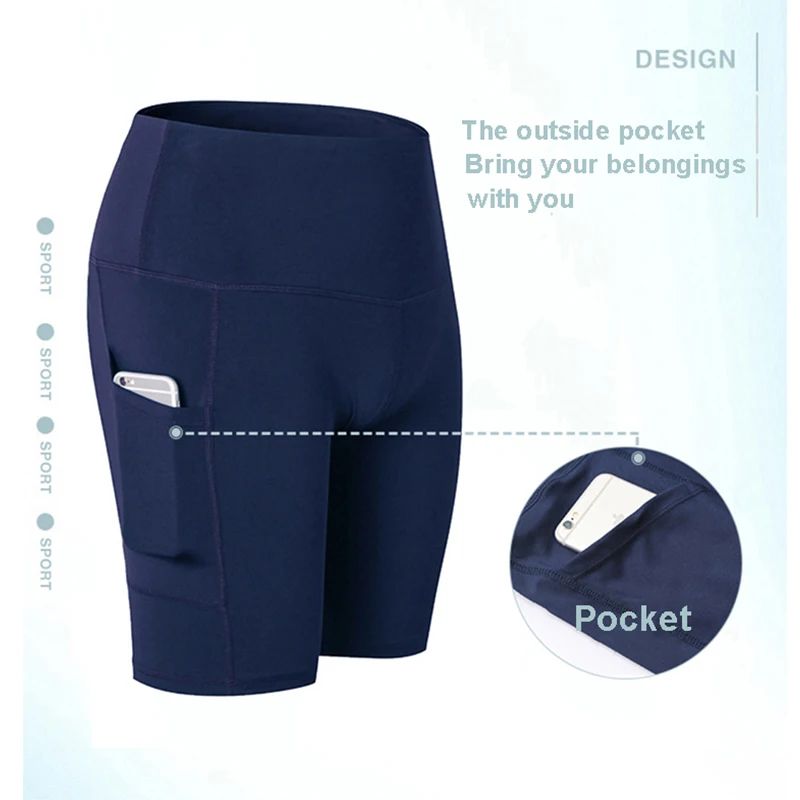 TONGYANG Running Shorts Women Sport Shorts Womens Compression Sports Short Woman Fitness High Waist Quick Dring With Pocket