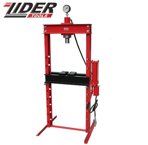 
20T CE-certificated H frame air/hydraulic shop press with movable ram and gauge 