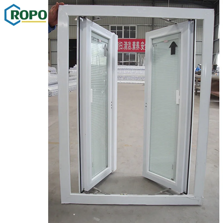 NZS4211 Hurricane Impact Double Glazed Vinyl Storm Casement Windows,Plastic Glass Vinyl French Casement UPVC PVC Window