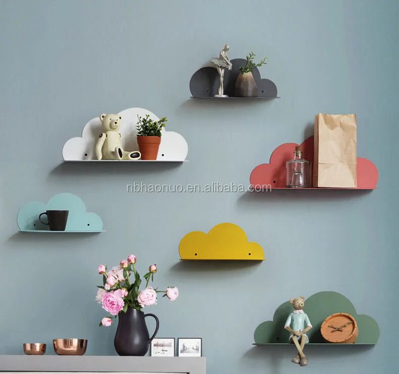 Home Decoration Metal Cloud Shape Corner Wall Mounted Shelf