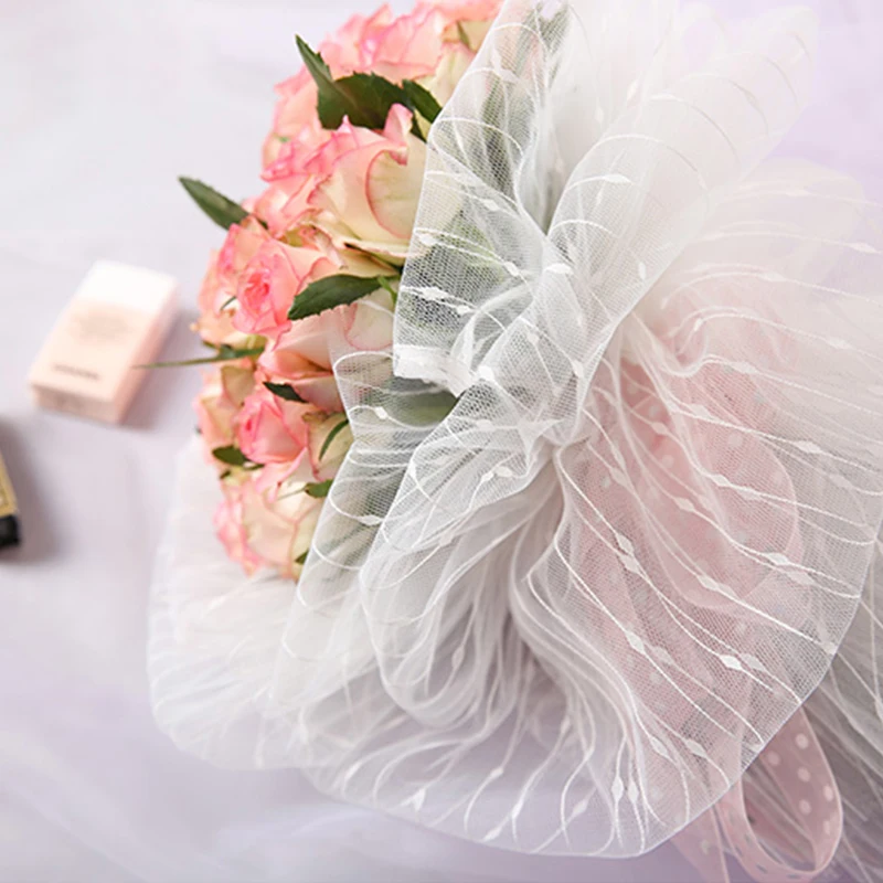 50 cm*9M  Plastic PP dot and line  Floral Waterproof Wrapping Deco Poly Mesh