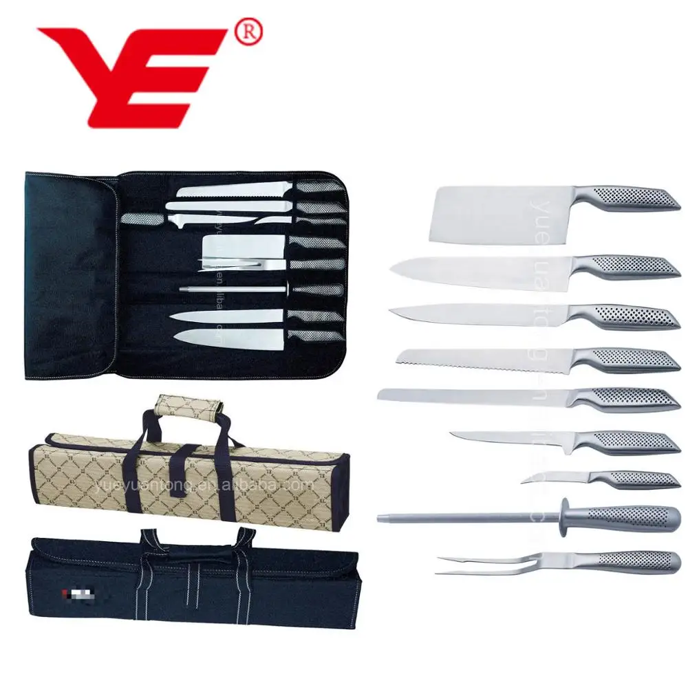 
9pcs swiss kitchen multi knife set with credit card in roll bag 