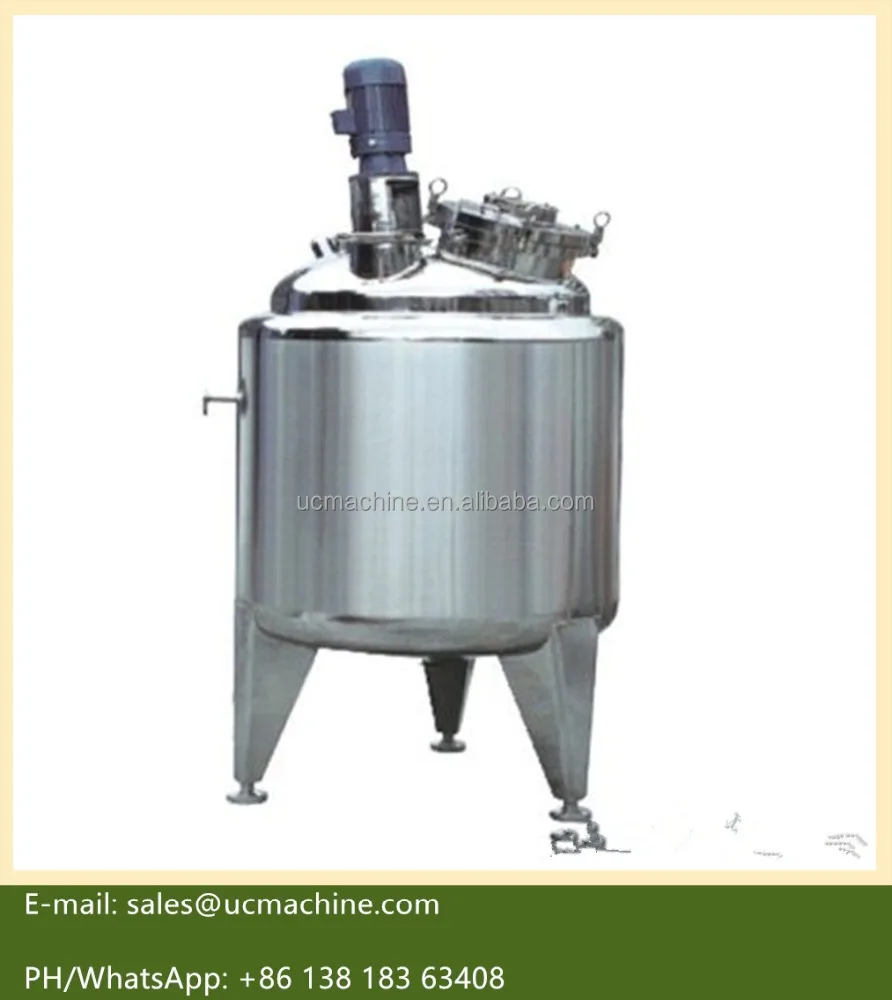 steam jacketed tank stainless steel industrial tank mixer