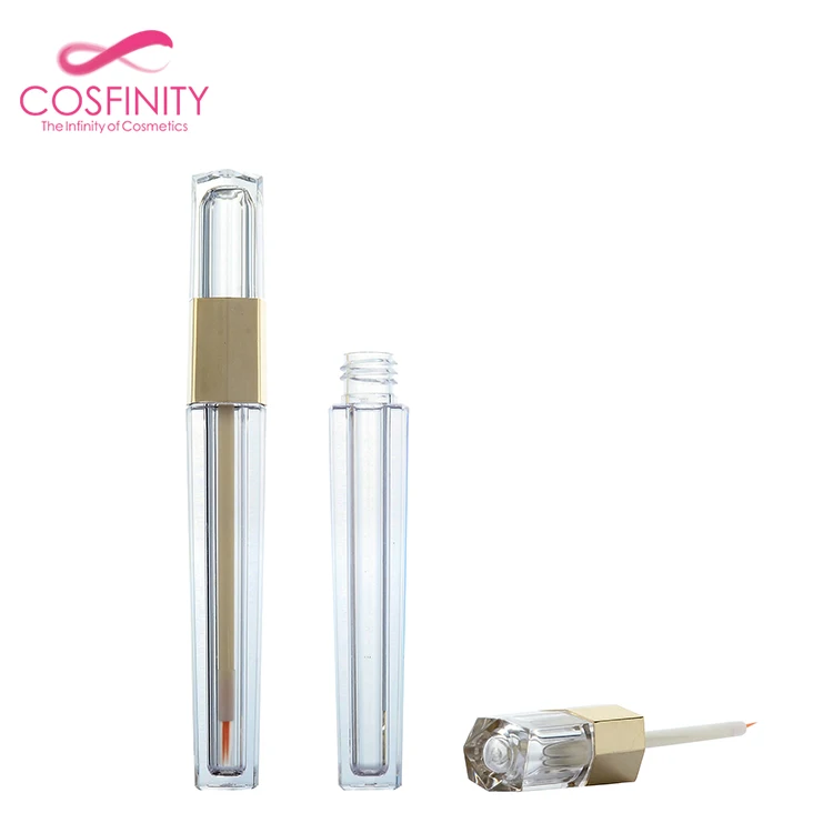 Wholesale China manufacture custom lip gloss tube package,pink slim lipgloss container with brush