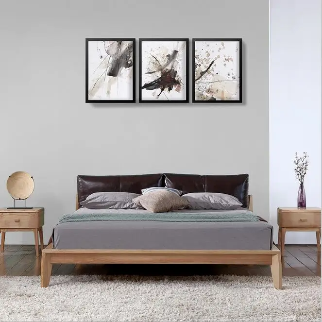 2019 Hot Sale Solid Wood Antique Nature Nordic Queen Size Hotel Bed