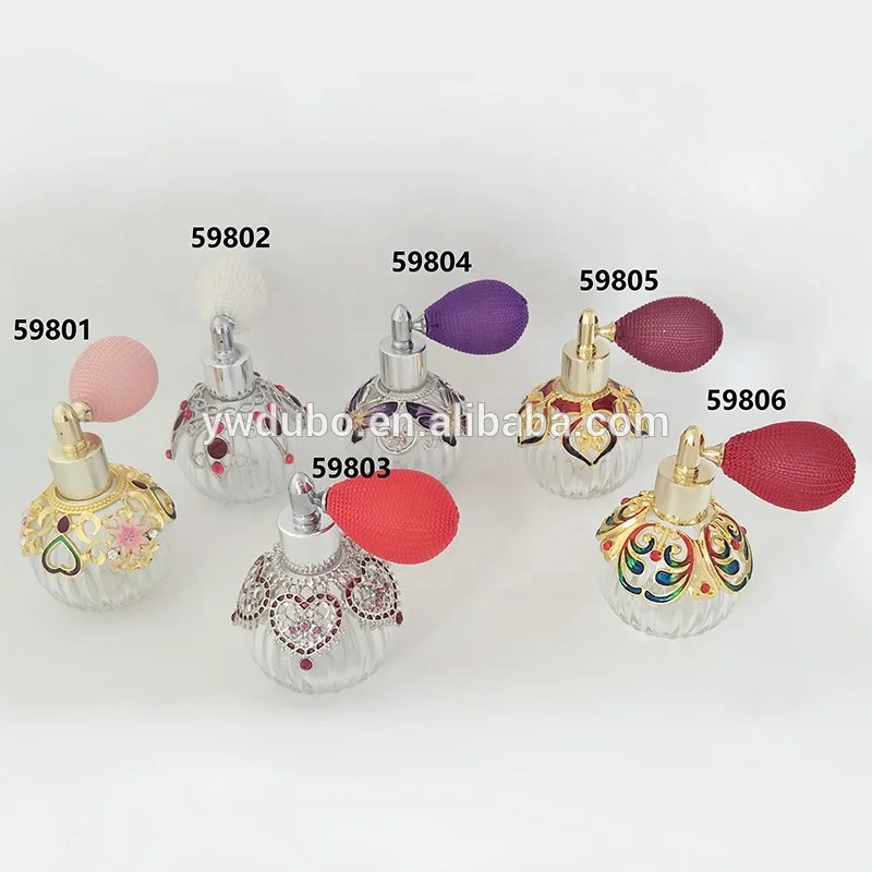 50ml Patented Butterfly Metal Refillable Perfume Atomizer Pump Spray 0il Pumpkin Shape Glass Gas bag Air Ball Attar Bottles59804