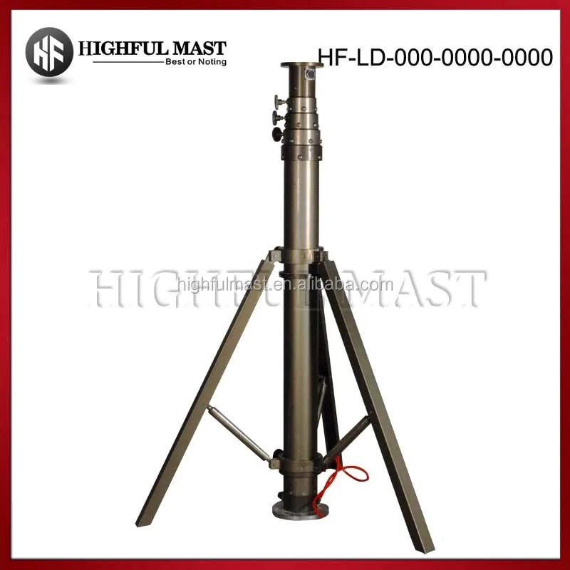 
hand pumped portable lighting pole light weight telescopic pneumatic mast 