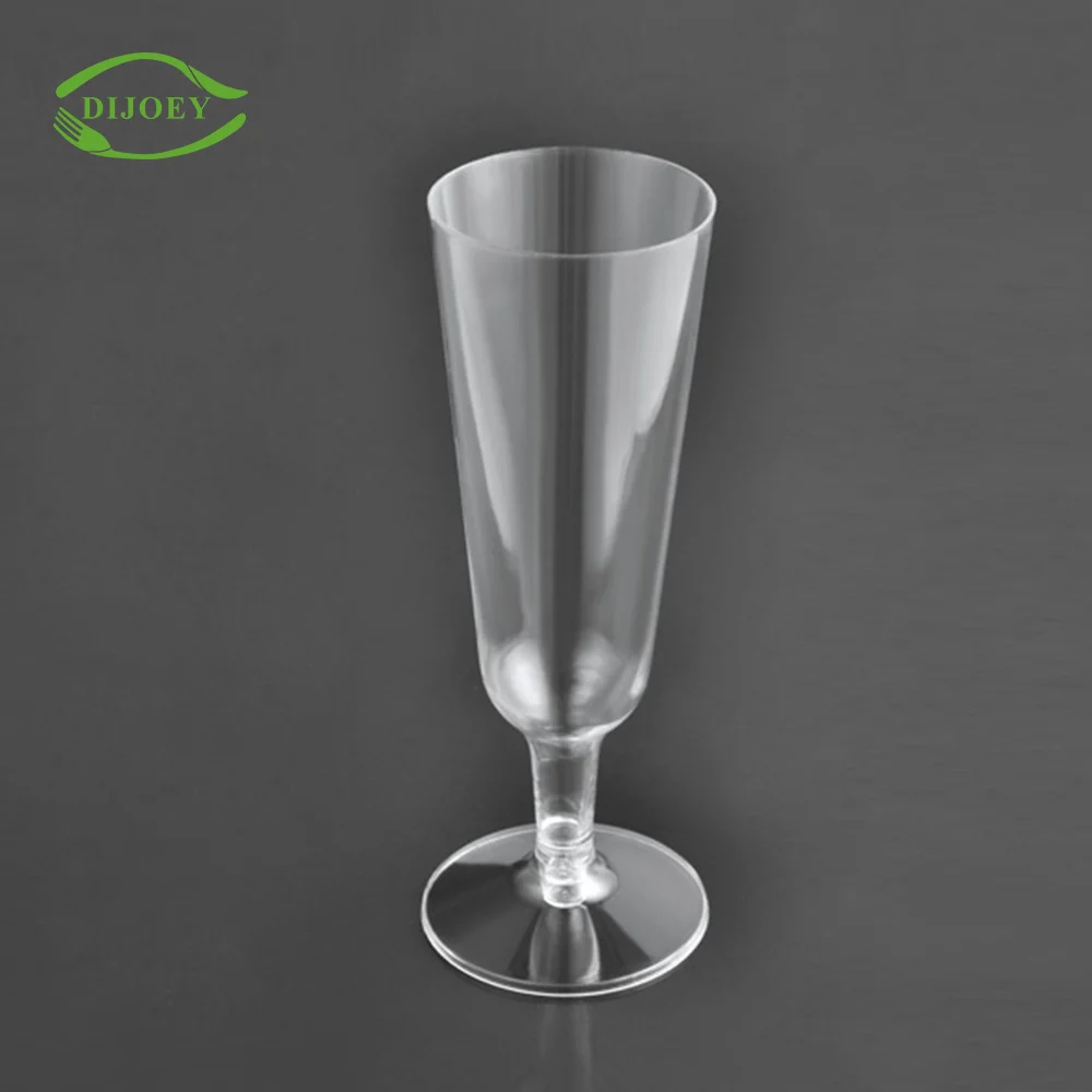 Excellent service cocktail transparent hard polystyrene champagne milkshake clear dessert goblet disposable cups plastic