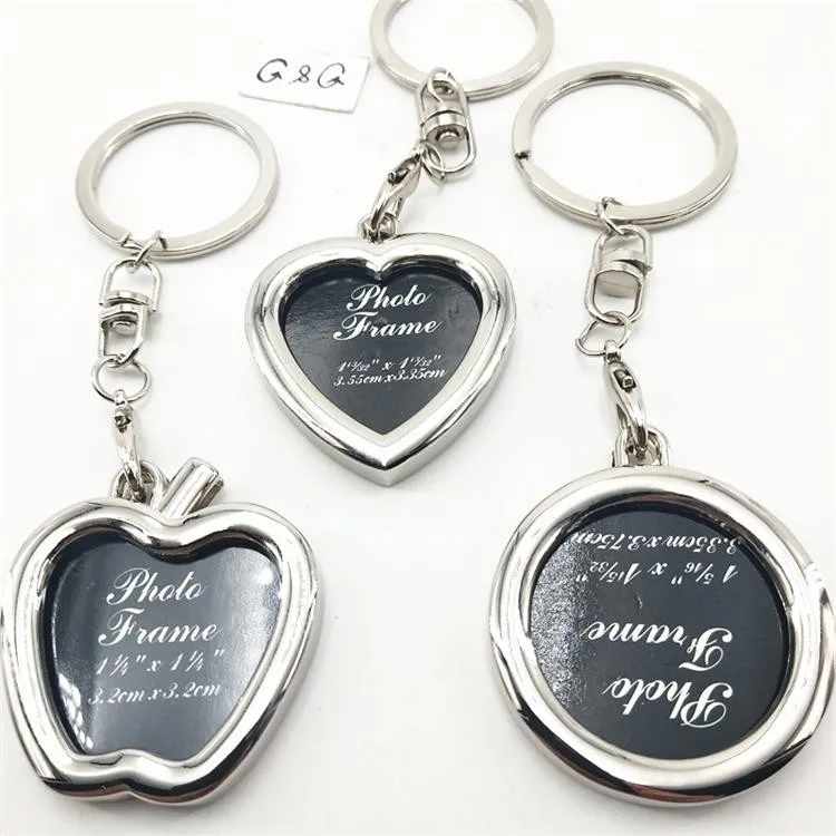 Металлическая фоторамка в форме сердца брелок