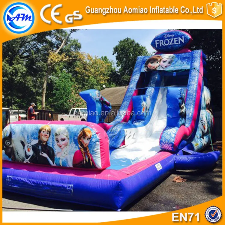 Huge Inflatable stair kids sliding toys frozen snow water slide with detachable pool