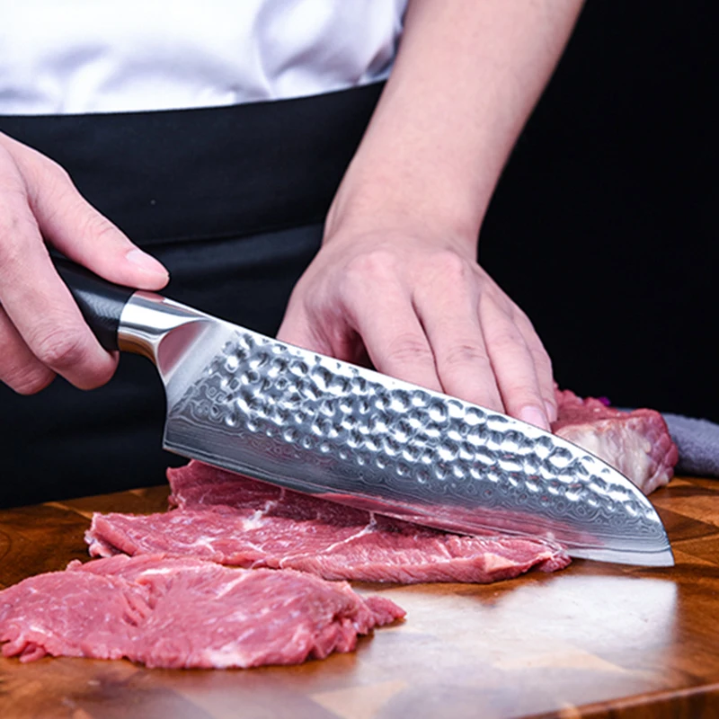 
7 Inch Professional 67 Layers Japanese Damascus steel Kitchen Santoku Knife 