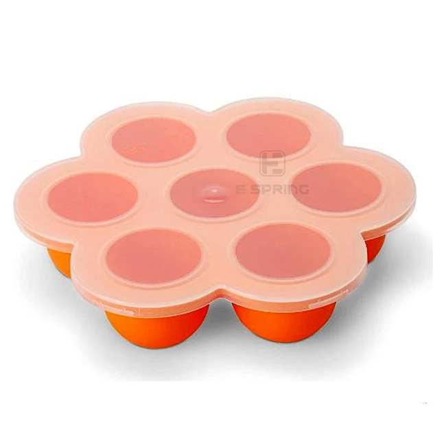 Healthy And Tasteless 7 Hole Flowers Baby Silicone Food Storage Containers Freezer Trays