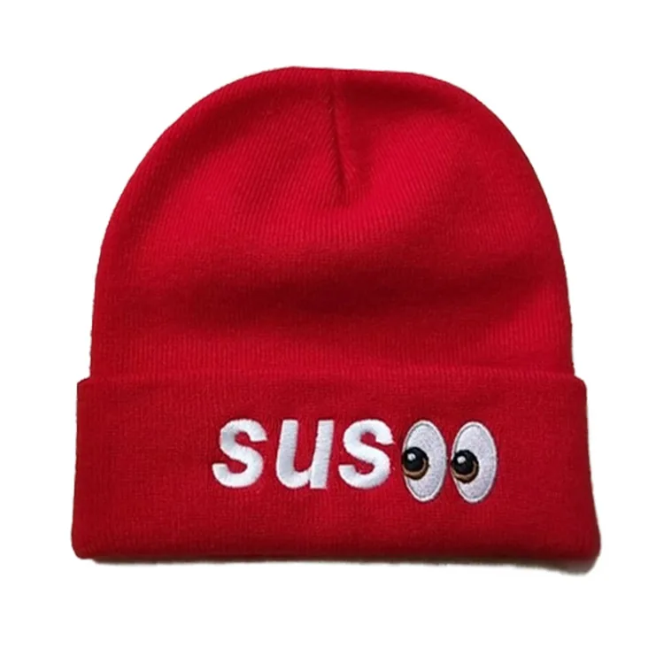 Fashion thick cuffed hats women knit winter beanie hats with custom logo