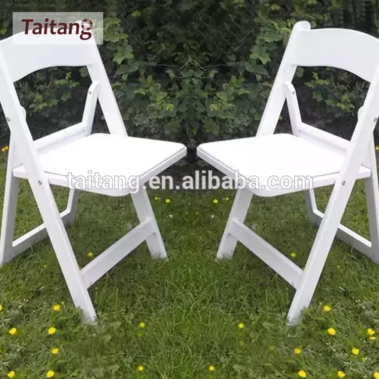Wholesale White Resin Folding Chair/plastic Chair With Padded Seat