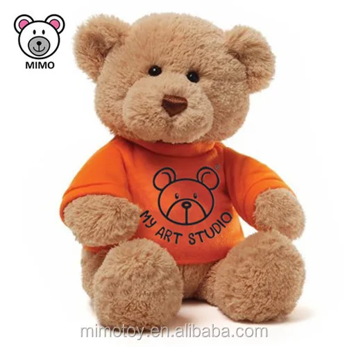 China Toy Factory Stuffed Plush Teddy Bear T shirts Wholesale Custom LOGO Cute Soft Plush Toy Brown Teddy Bear