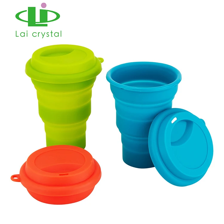 High End Unique Eco-Friendly Silicone Folding Cup Water Coffee Fashion Travel Folding Cup