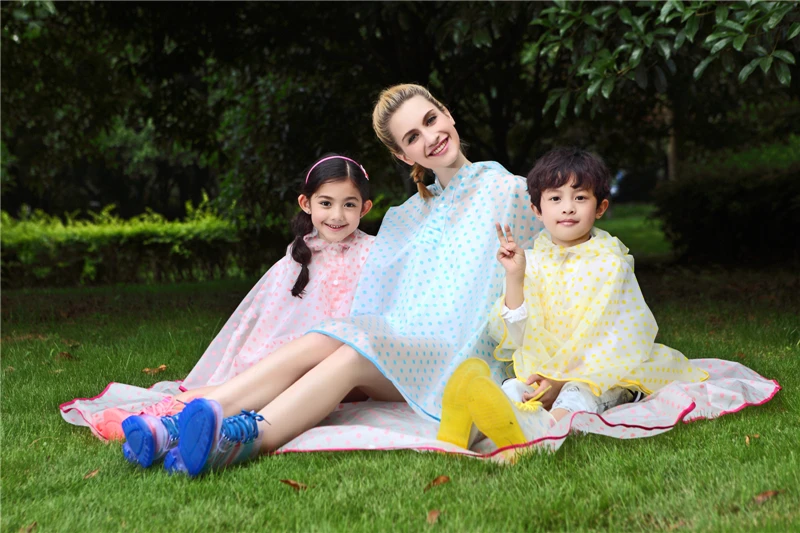 New arrival cute Adult Children rain Coat poncho rain cape for women for hiking and picnic