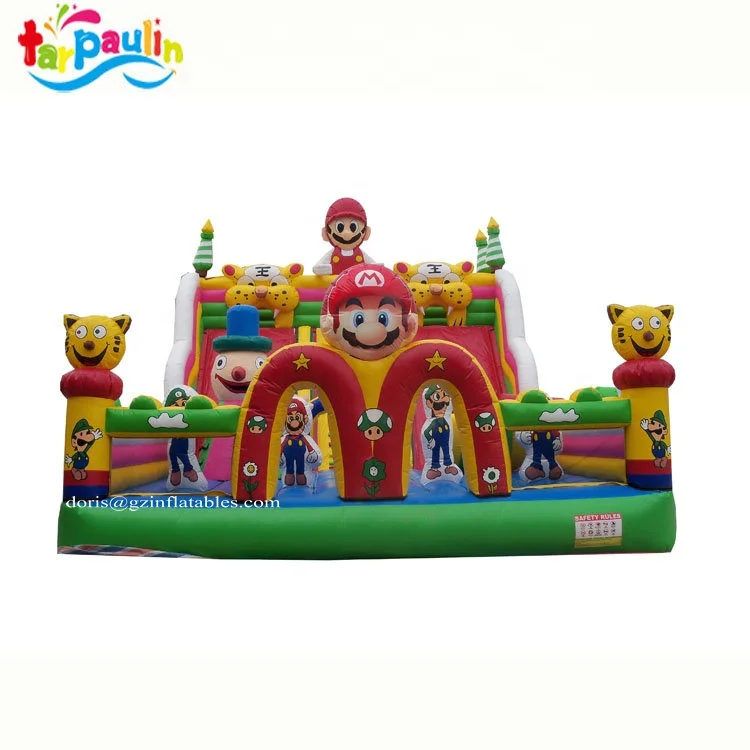 Mario Cartoon Inflatable Amusement Park/Tiger Inflatable Kids Playground/ Jungle Inflatable Toys Games Kids Funland