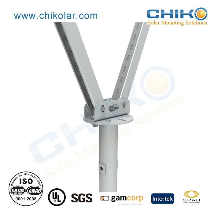 Robust solar panel ground pole pv mounting structure support