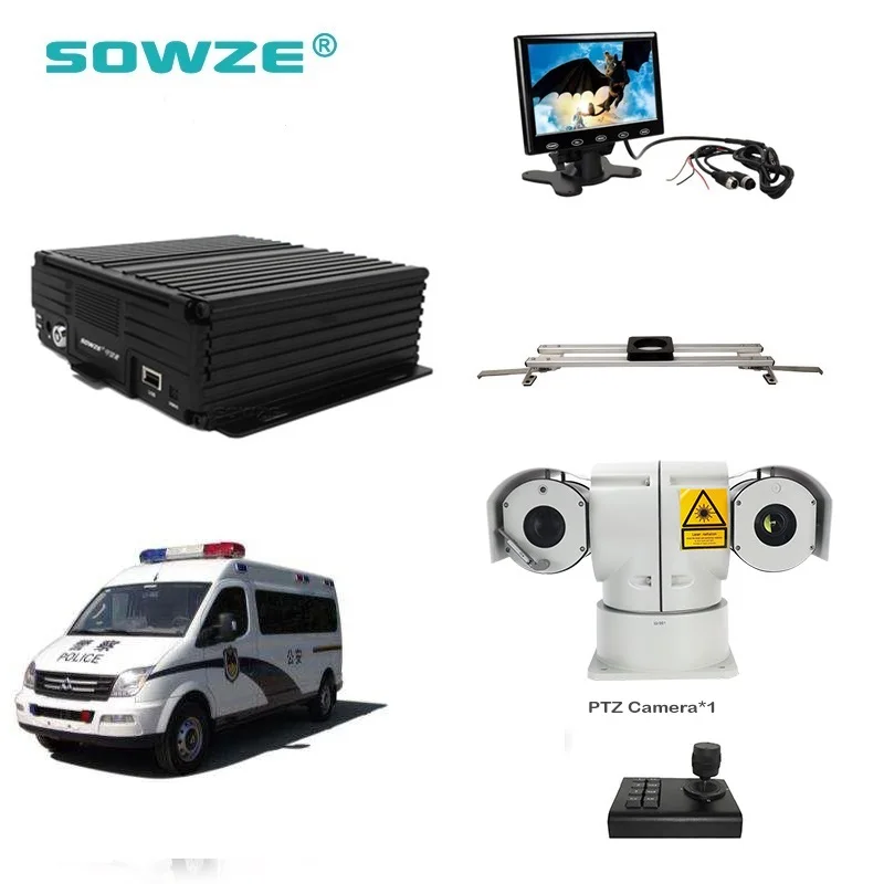 1.3MP полицейский автомобиль ptz-камера мобильный комплект DVR для мобильных устройств безопасности