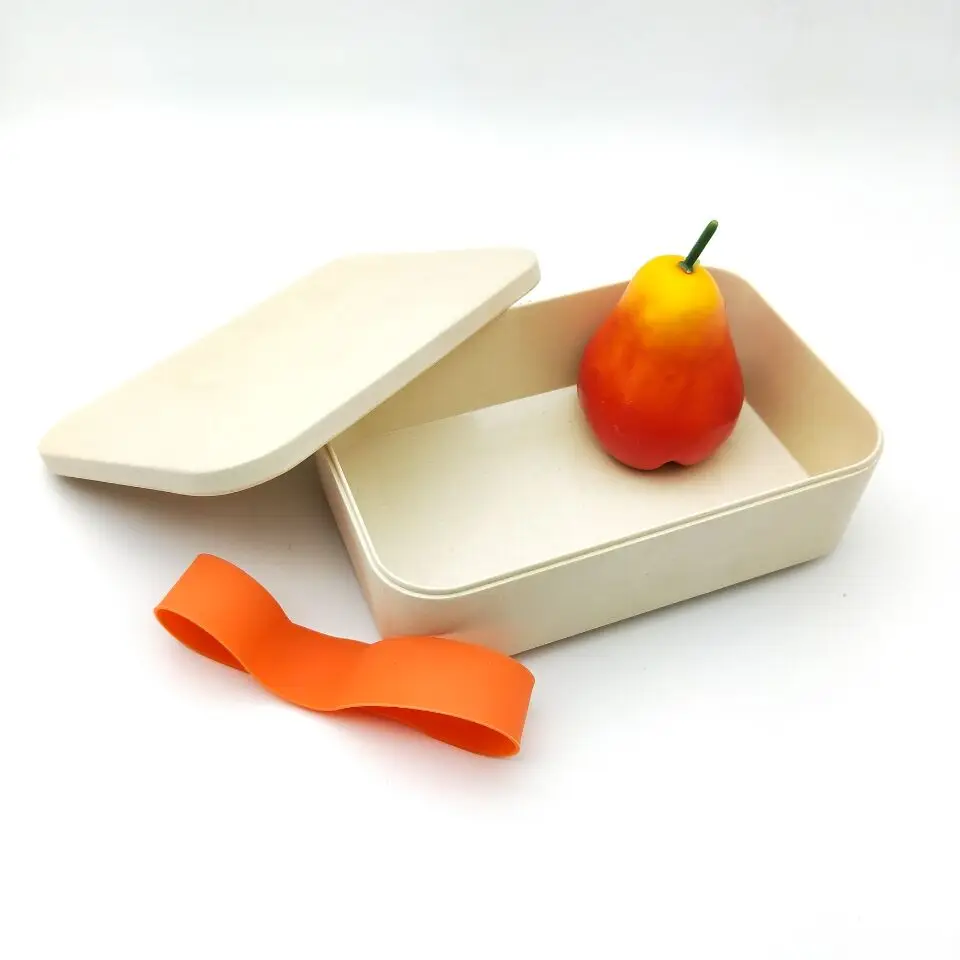 Biodegradable bamboo fiber breakfast lunch box bento food box