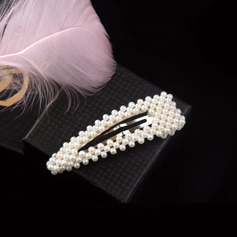 Лидер продаж, модная металлическая заколка для волос из сплава BB, фабрика yiwu, Корейская жемчужная заколка для волос для женщин и девушек, набор заколок для волос