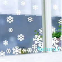 18pcs/lot White and Blue Plastic Christmas Snowflake Sheet Ornament Merry Xmas Wall Window Sticker Paper-Cutting Free Shipping