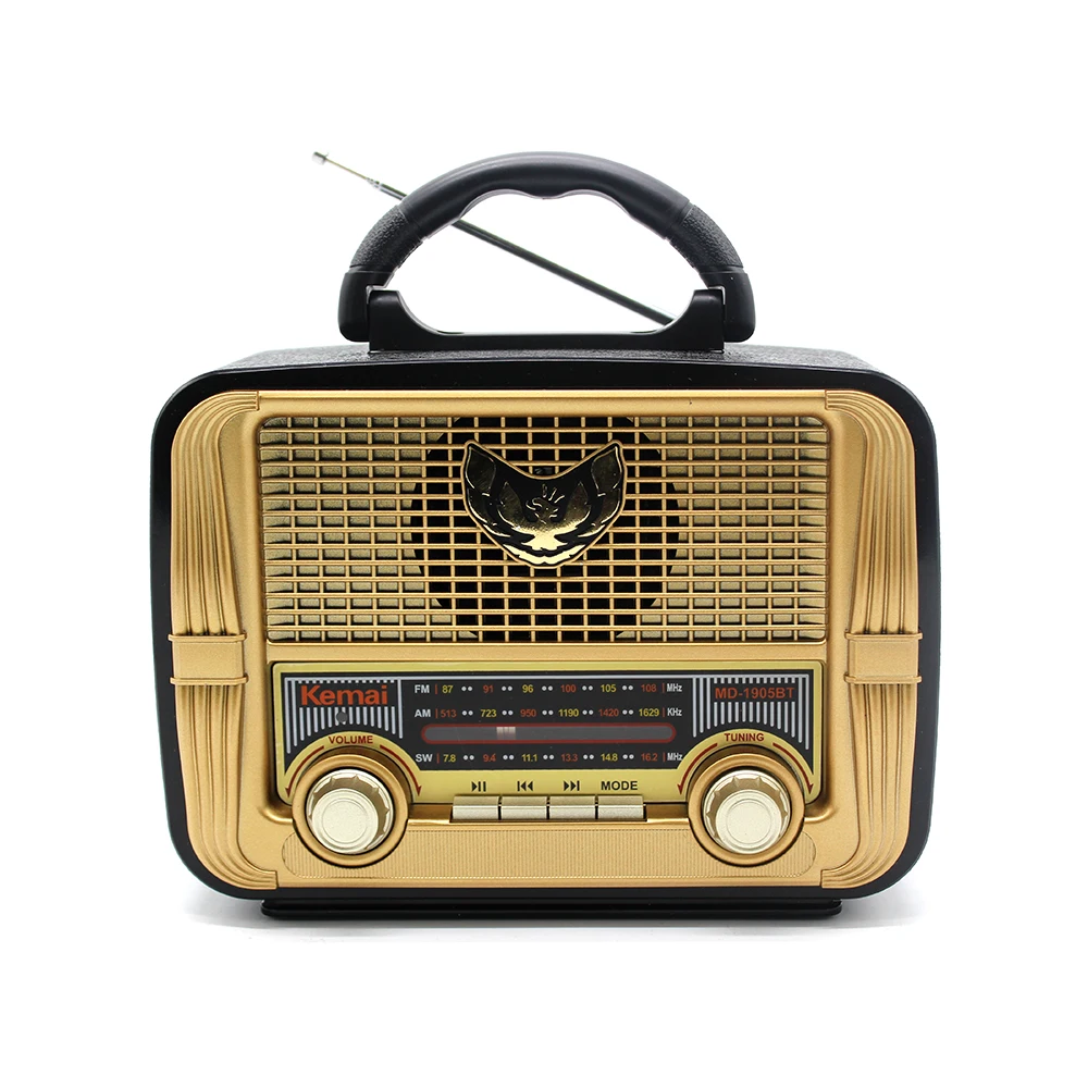 Kemai MD-1905BT Hmoe Speaker Antique Wooden USB TF Dab Radio