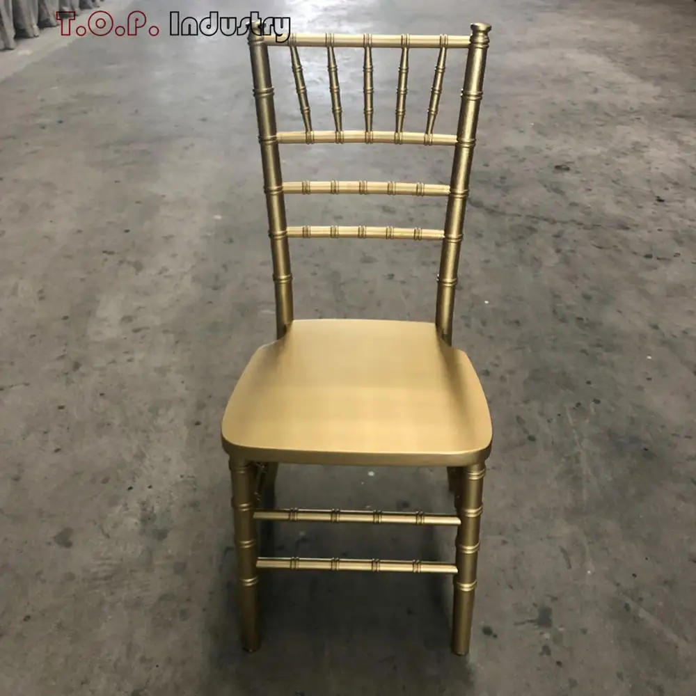 Wedding Rental Stackable Wooden Gold Chivary Chairs
