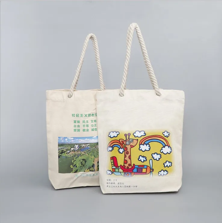 6/8/10/12/16oz OEM/ODM blank Plain organic reusable customization cotton canvas tote shopping custom canvas bag with logo